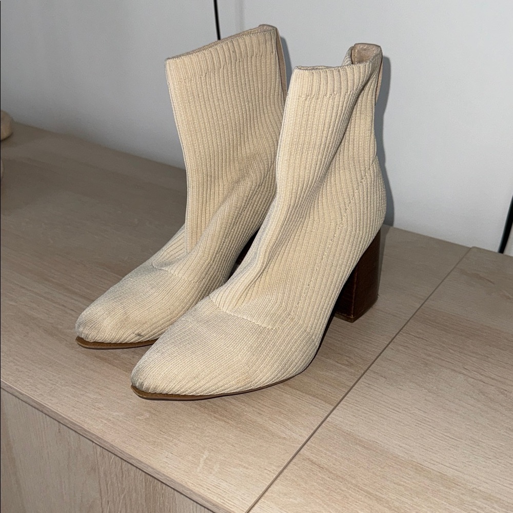 Cream Ankle Boots
